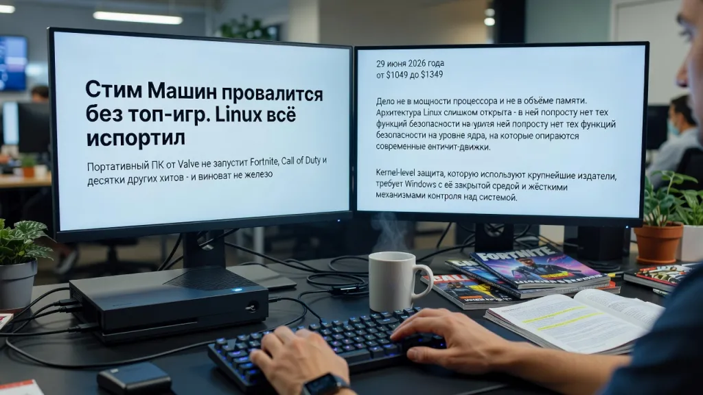 Steam Machine провалится без топ-игр. Linux всё испортил